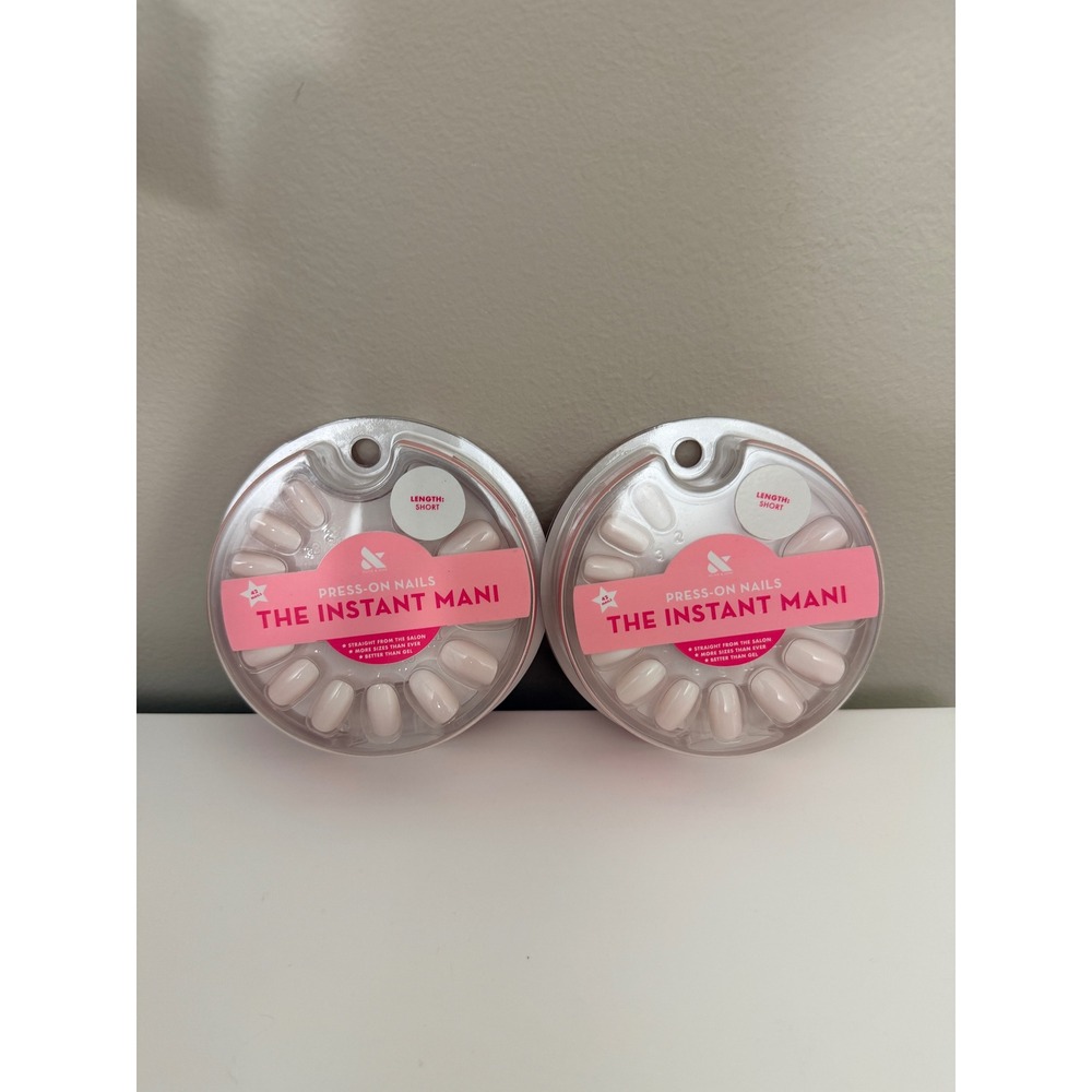 Olive & June Press-On Nails Women Short Round Light Pink 2pk NWT
